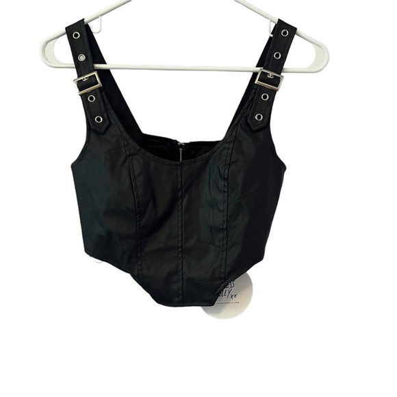 Princess Polly Tops - NWT Princess Polly Black Leather Corset